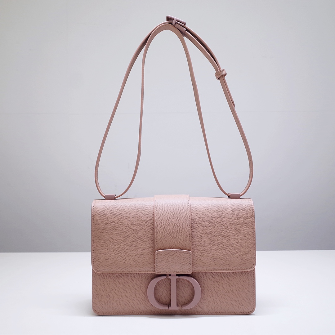 30 Montaigne Bag Pink Grained Calfskin